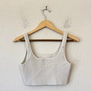 Aritzia Ribbed Tank Top in Cream